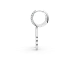 White gold Round Diamond Initial U Huggie Hoop Earrings_5