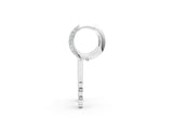 White gold Round Diamond Initial V Huggie Hoop Earrings_1