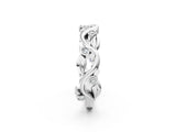 White gold Round Diamond Leaf Eternity Band with Bezel Setting_136