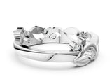 White gold Round Diamond Leaf Eternity Band with Bezel Setting_31