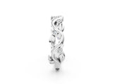 White gold Round Diamond Leaf Eternity Band with Bezel Setting_33