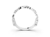 White gold Round Diamond Leaf Eternity Band with Bezel Setting_34