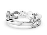 White gold Round Diamond Leaf Eternity Band with Bezel Setting_37