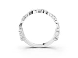 White gold Round Diamond Leaf Eternity Band with Bezel Setting_40