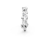 White gold Round Diamond Leaf Eternity Band with Bezel Setting_51