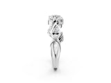White gold Round Diamond Leaf Motif Band with Prong Setting_22