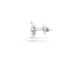 Silver 0.06 Carat E VS Round Diamond Magnolia Floral Stud Earrings