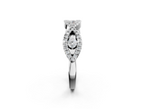 White gold Round Diamond Marquise Halo Twist Band with Pavé Setting_37