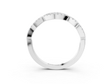 White gold Round Diamond Marquise Halo Twist Band with Pavé Setting_38