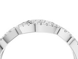 White gold Round Diamond Marquise Halo Twist Band with Pavé Setting_39