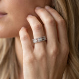 White gold Round Diamond Marquise Milgrain Two-Tone Prong Set Band_25