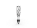 White gold Round Diamond Marquise Milgrain Two-Tone Prong Set Band_8