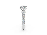 White gold Round Diamond Mens Ring with Graduated Side Stones_2