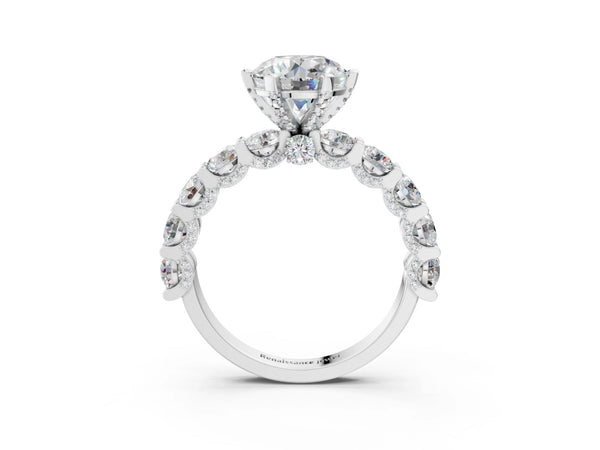 Platinum Round Diamond Mens Ring with Graduated Side Stones