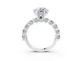 White gold Round Diamond Mens Ring with Graduated Side Stones_3