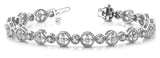 White gold Round Diamond Milgrain Bezel Tennis Bracelet