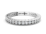 White gold Round Diamond Milgrain Channel Set Eternity Band_12