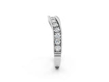 White gold Round Diamond Milgrain Contour Wedding Band with Pavé Setting_14