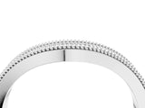 White gold Round Diamond Milgrain Contour Wedding Band with Pavé Setting_16