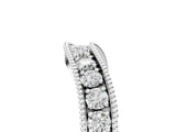 White gold Round Diamond Milgrain Contour Wedding Band with Pavé Setting_17