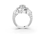 White gold Round Diamond Milgrain Marquise Filigree Engagement Ring with Prong Setting_13