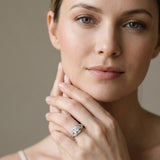 White gold Round Diamond Milgrain Marquise Filigree Engagement Ring with Prong Setting_42