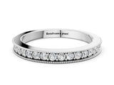 White gold Round Diamond Milgrain Pavé Eternity Band_12