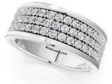 White gold Round Diamond Multi-Row Pavé Mens Band_1