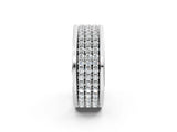 White gold Round Diamond Multi-Row Pavé Mens Band_2