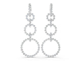 White gold Round Diamond Multiway Open Circle Statement Earrings