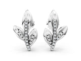 White gold Round Diamond Olive Branch Stud Earrings_8