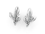 White gold Round Diamond Olive Branch Stud Earrings_9