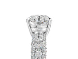White gold Round Diamond Pavé Band Solitaire Ring with Four-Prong Setting_72
