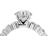 White gold Round Diamond Pavé Band Solitaire with Four-Prong Setting_42