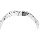 White gold Round Diamond Pavé Chevron Wedding Band with Prong Setting_16