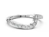 White gold Round Diamond Pavé Chevron Wedding Band_12