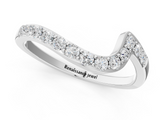 White gold Round Diamond Pavé Chevron Wedding Band_13