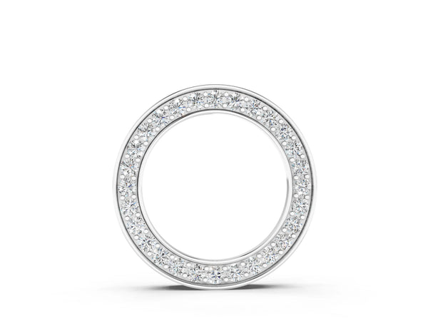 White gold Round Diamond Pavé Circle Pendant