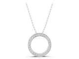 White gold Round Diamond Pavé Circle Pendant_7