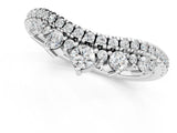 White gold Round Diamond Pavé Contour Band with Prong Setting_22