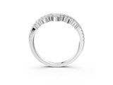 White gold Round Diamond Pavé Contour Band with Prong Setting_24