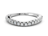 White gold Round Diamond Pavé Curved Band with Shared Prong Setting_12