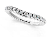 White gold Round Diamond Pavé Curved Band with Shared Prong Setting_13