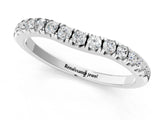 White gold Round Diamond Pavé Curved Eternity Band with Shared Prong Setting_13