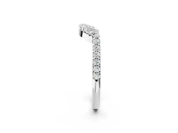 Platinum Round Diamond Pavé Curved Eternity Band