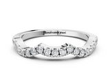 White gold Round Diamond Pavé Curved Wedding Band_12