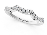 White gold Round Diamond Pavé Curved Wedding Band_13