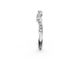 White gold Round Diamond Pavé Curved Wedding Band_14