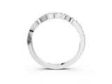 White gold Round Diamond Pavé Curved Wedding Band_15