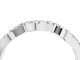 White gold Round Diamond Pavé Curved Wedding Band_16